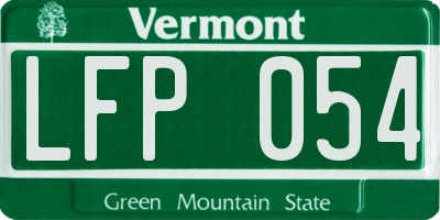 VT license plate LFP054