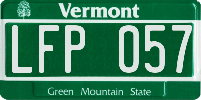 VT license plate LFP057