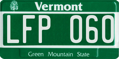VT license plate LFP060