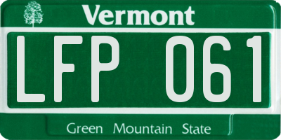 VT license plate LFP061