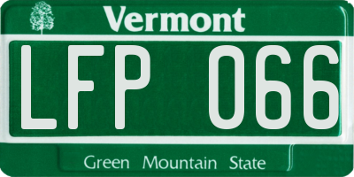 VT license plate LFP066