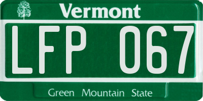 VT license plate LFP067