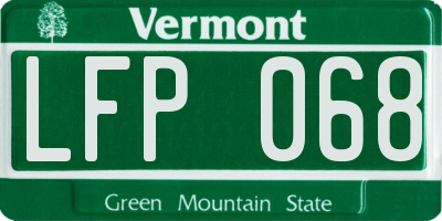 VT license plate LFP068