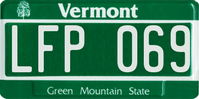 VT license plate LFP069