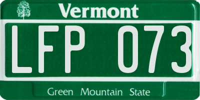 VT license plate LFP073