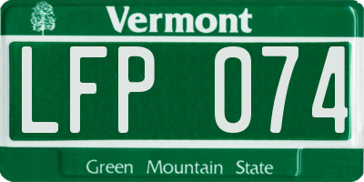 VT license plate LFP074
