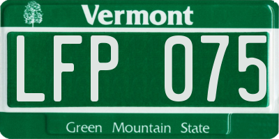 VT license plate LFP075