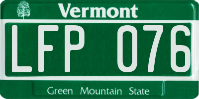 VT license plate LFP076