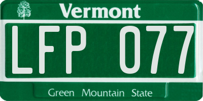 VT license plate LFP077