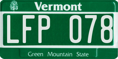 VT license plate LFP078