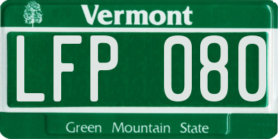 VT license plate LFP080
