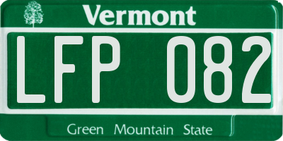 VT license plate LFP082