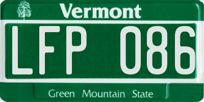 VT license plate LFP086