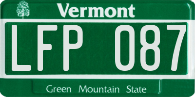 VT license plate LFP087