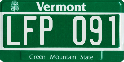 VT license plate LFP091