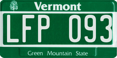 VT license plate LFP093