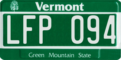 VT license plate LFP094