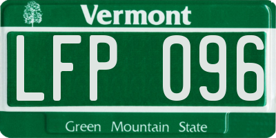 VT license plate LFP096