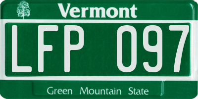 VT license plate LFP097