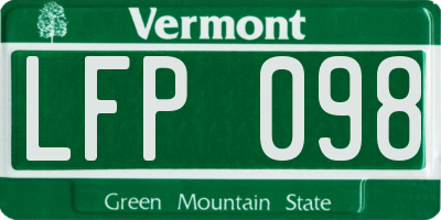 VT license plate LFP098