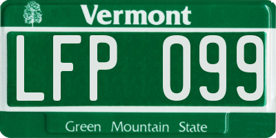 VT license plate LFP099