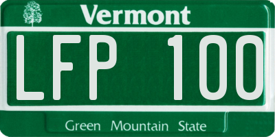 VT license plate LFP100