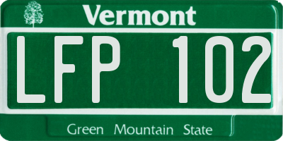 VT license plate LFP102