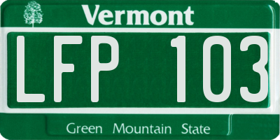 VT license plate LFP103