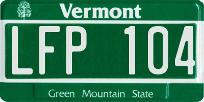 VT license plate LFP104
