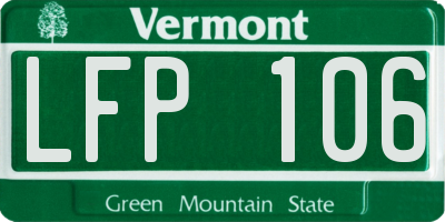 VT license plate LFP106