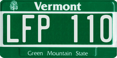 VT license plate LFP110
