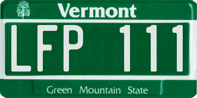 VT license plate LFP111