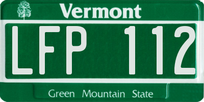 VT license plate LFP112