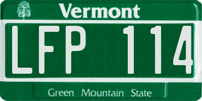 VT license plate LFP114