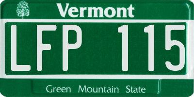 VT license plate LFP115