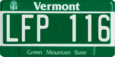 VT license plate LFP116