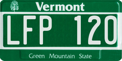 VT license plate LFP120