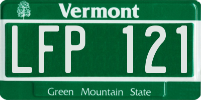 VT license plate LFP121