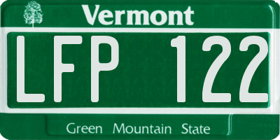 VT license plate LFP122
