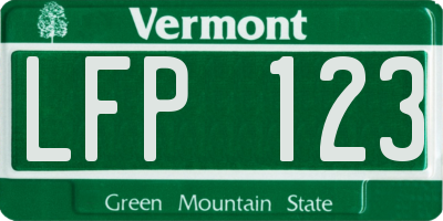 VT license plate LFP123