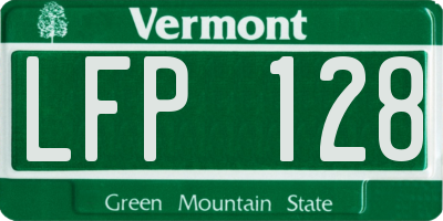 VT license plate LFP128