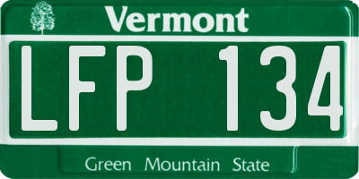 VT license plate LFP134