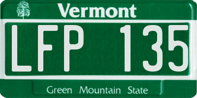 VT license plate LFP135