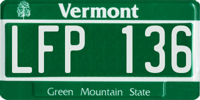 VT license plate LFP136