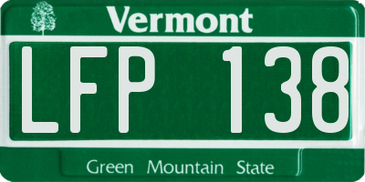 VT license plate LFP138