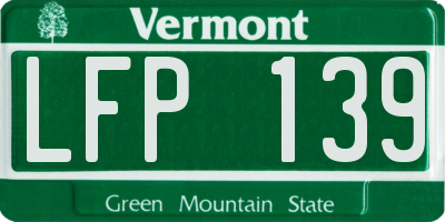 VT license plate LFP139
