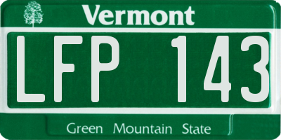 VT license plate LFP143