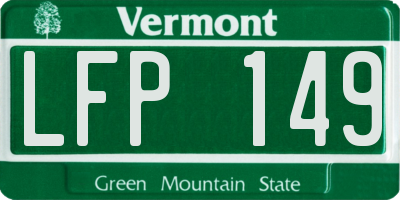 VT license plate LFP149