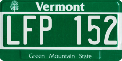 VT license plate LFP152