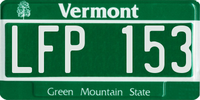 VT license plate LFP153